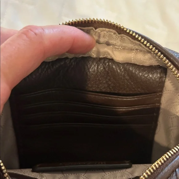 Michael Kors Dark Brown Woven Crossbody Bag - Picture 8 of 10